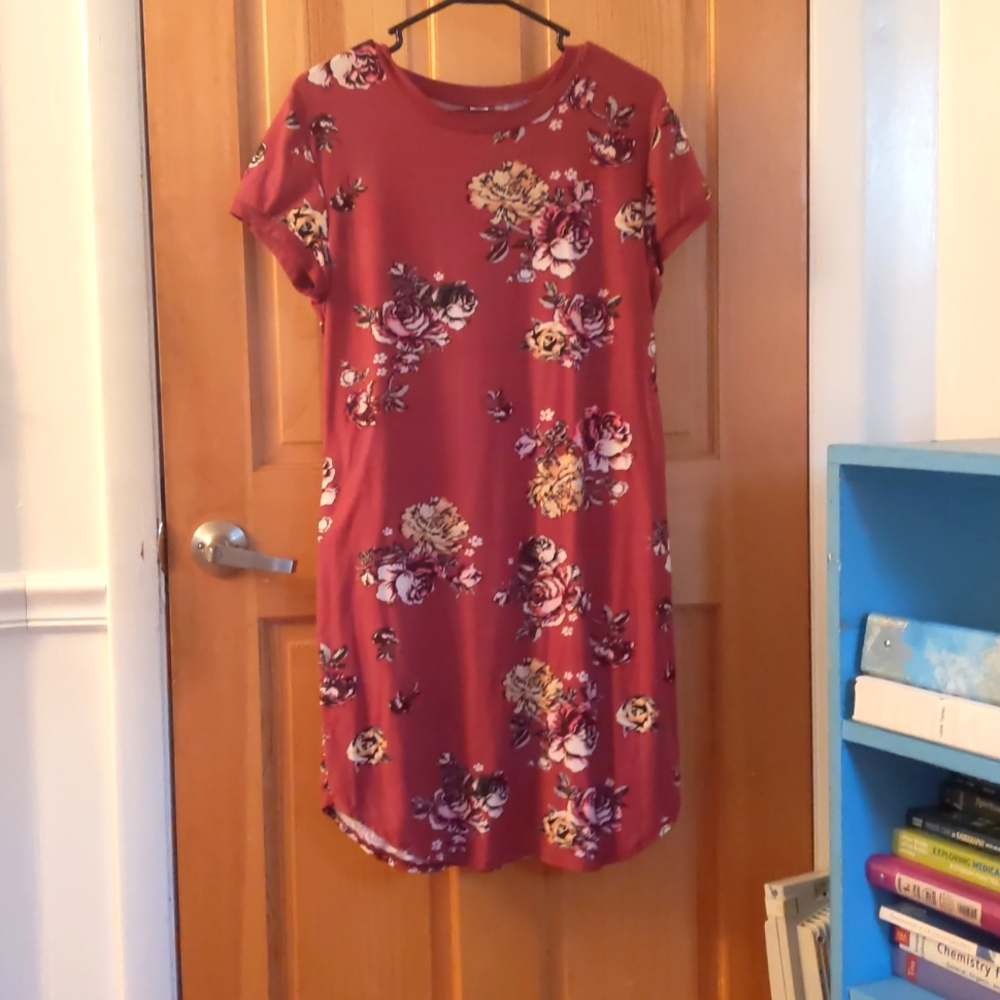 Maroon Floral Dress